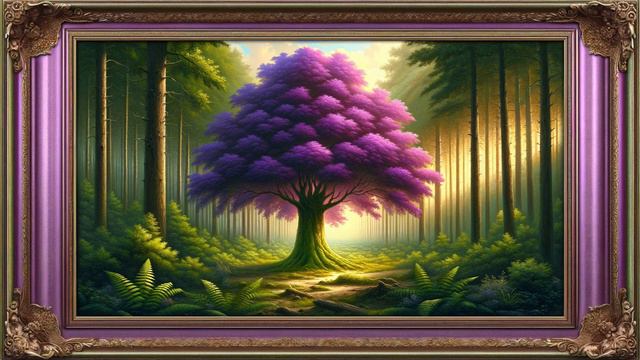 TV Wallpaper | Lavender's Embrace: A Symphony of Purple in a Forest of Green #framedart #wallpaper смотреть онлайн