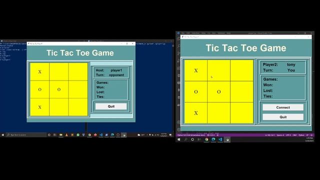 Tic Tac Toe Multiplayer Game - Client Server Program using Python смотреть онлайн