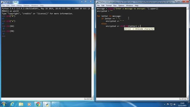 Encryption using ord() and chr() in Python [Part 2] смотреть онлайн