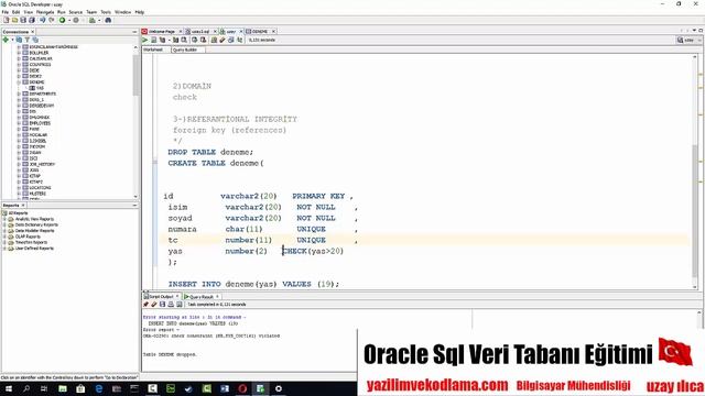 17 -CHECK(CONSTRAINTS) İle Belirli Şartlar Oluşturma |ORACLE SQL VERİ TABANI DERSLERİ смотреть онлайн