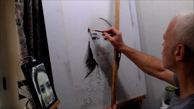 Dry Brush Speed Painting. Wedding portrait Kate Middleton. 2015 смотреть онлайн