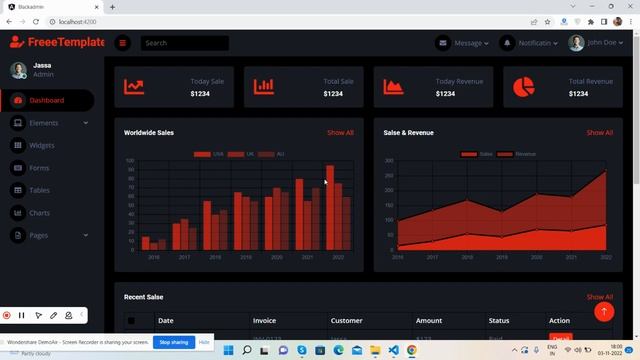 Angular 14 Free Admin Dashboard Template Working Demo with Source Code смотреть онлайн