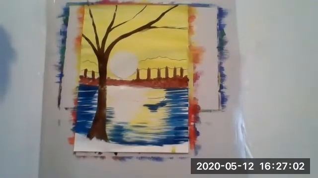 Рисуем пейзаж с лодкой. Природа Беларуси. смотреть онлайн