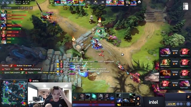 Mira saves the Game by pulling off a SICK Roshan Steal смотреть онлайн