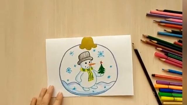 Рисунок. «Новогодняя открытка» смотреть онлайн