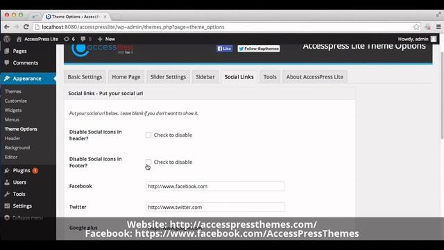How to set Social Links - Free WordPress Theme AccessPress Lite | WordPress Tutorial смотреть онлайн