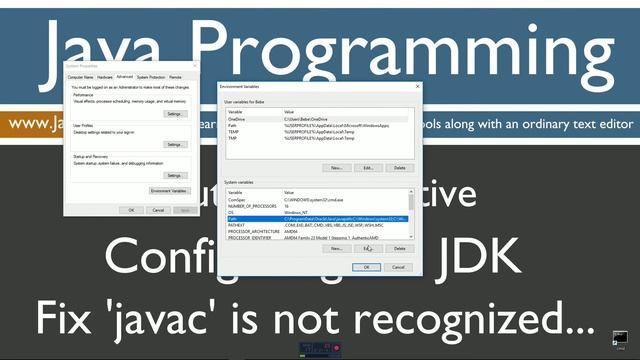 Learn Java Programming - Configuring the Java Development Kit (JDK) Windows 10 смотреть онлайн
