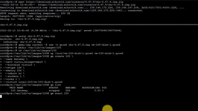 Установка Mikrotik Cloud Hosted Router на Proxmox VE смотреть онлайн