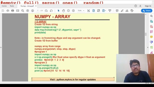 Informatics Practices :XII ( NUMPY :PART 2) смотреть онлайн