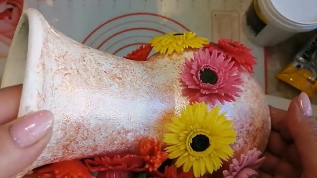 Переделка кувшина Вторая жизнь декор из самозатвердевающей глины смотреть онлайн