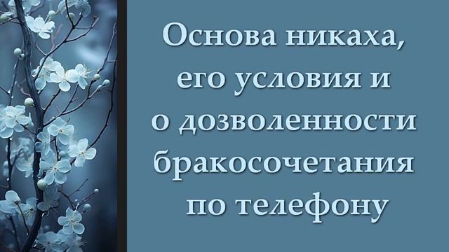 Основа никаха, его условия и о дозволенности бракосочетания по телефону | Марат абу Зарр смотреть онлайн