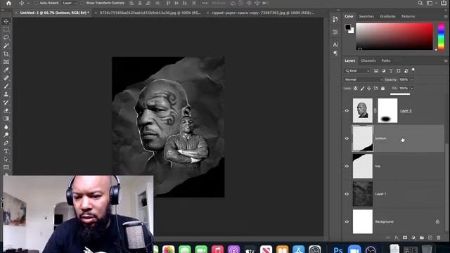 Torn Paper Effect Photoshop CC 2020 | Tutorial | Mike Tyson смотреть онлайн