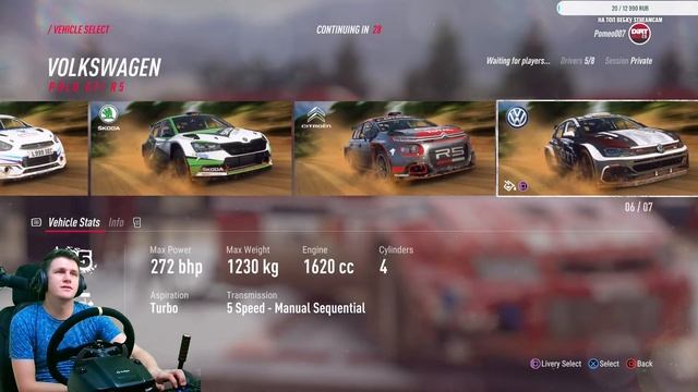 Dirt Rally 2.0 толпой на руле Logitech G29