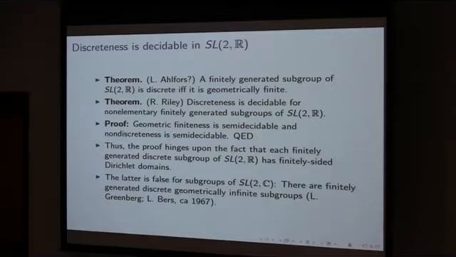 “IS DISCRETENESS DECIDABLE”-- Misha Kapovich