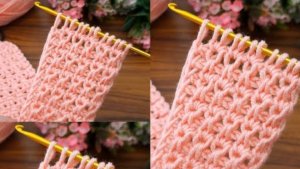 Повязка на голову крючком в тунисской технике вязания