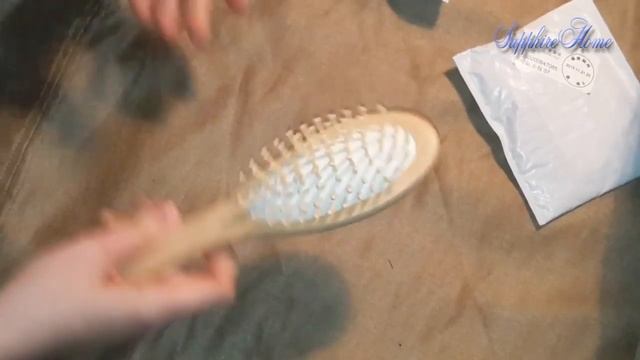Расческа деревянная массажная с Алиэкспресс, бамбуковые зубчики. смотреть онлайн