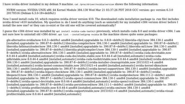 Unix & Linux: old nvidia driver from apt install and new one from .run file