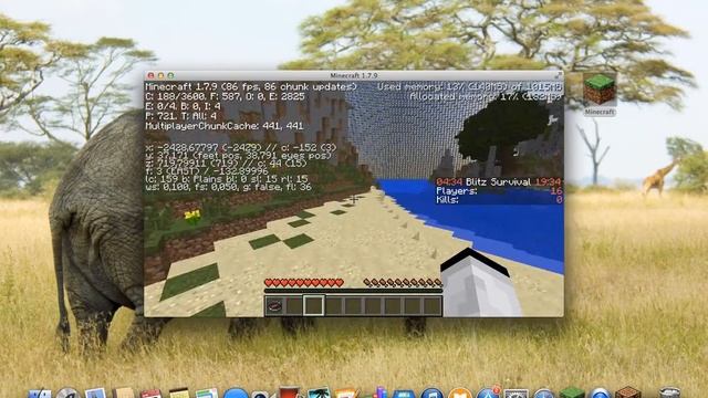Macbook Air 2013 Minecraft FPS test смотреть онлайн