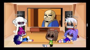 Реакция персонажей UNDERTALE на битву санса против фриск