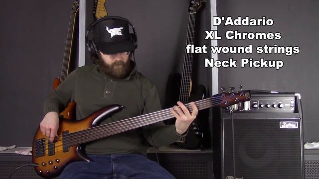 Ibanez SRF 705 Portamento fretless bass flatwound vs. tapewound strings pt. 2 смотреть онлайн