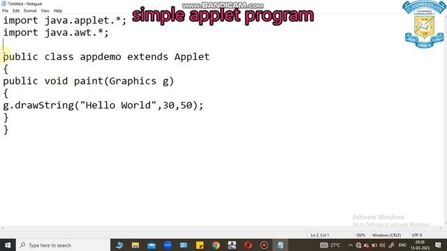 SJCTNC-BERNARD-18PIT21-OOP IN JAVA-UNIT III-SIMPLE APPLET смотреть онлайн