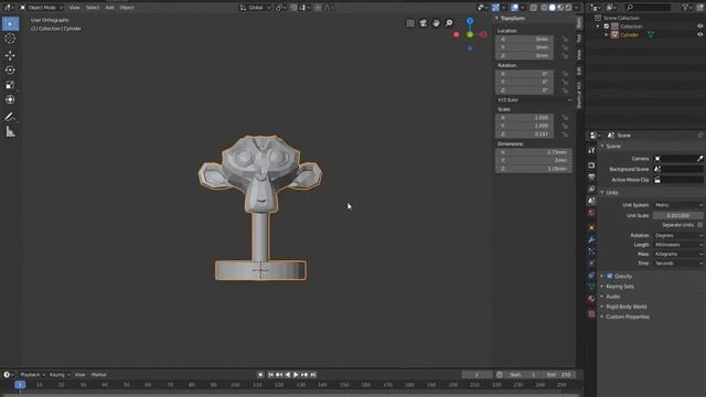 Blender 2.8 export STL in real world scale for 3D Print смотреть онлайн