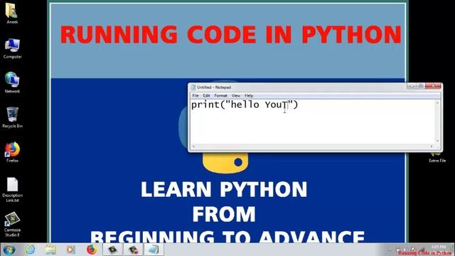 Running code in Python | Python tutorials for beginners смотреть онлайн