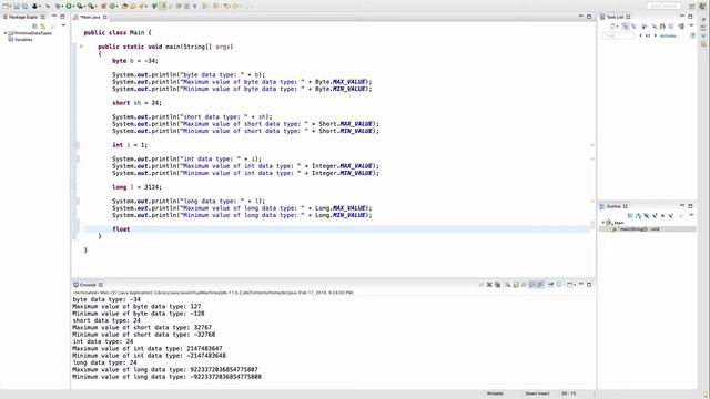 Primitive data types in Java смотреть онлайн