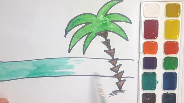 КАК НАРИСОВАТЬ ПАЛЬМУ | СТИШОК В ОПИСАНИИ ? смотреть онлайн