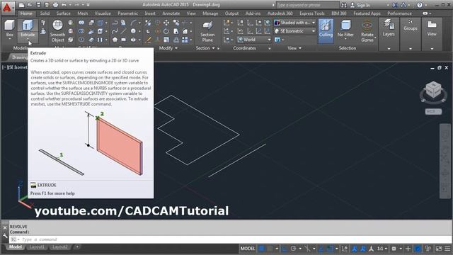 AutoCAD 3D Revolve Command Tutorial Complete | Options covered Solid, Surface, X, Y, Z, Object смотреть онлайн