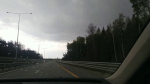 Трасса М11. Едем из Твери в Москву. Грозовой фронт.