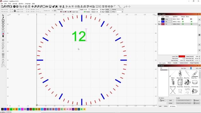 Create a clock face using LightBurn смотреть онлайн