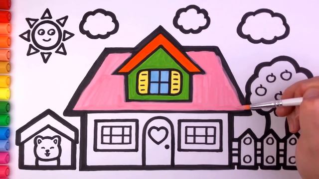 How to Draw a Picture of The House and The Sun for Children ? смотреть онлайн