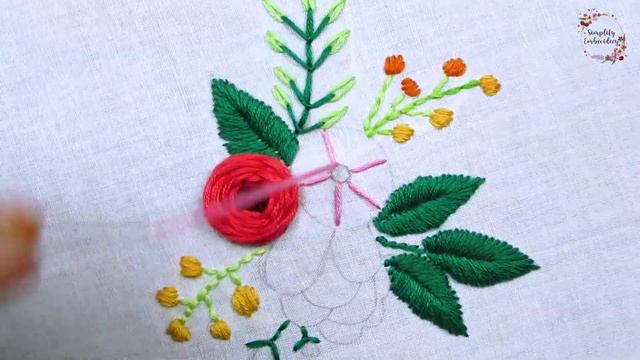 Peony Cluster Flower Hand embroidery Pattern / Floral Embroidery for beginners -10 смотреть онлайн