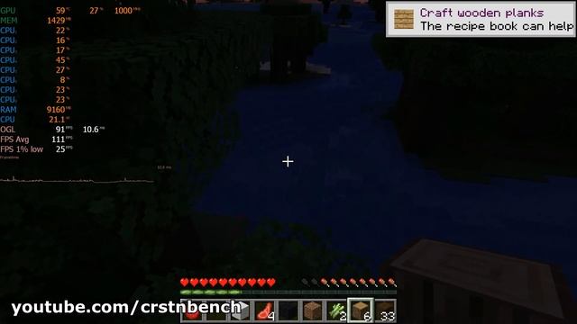 Intel Core i7-6700HQ \ GeForce GTX 980M \ Minecraft Java \ 20 chunks @1080p (16GB RAM) смотреть онлайн