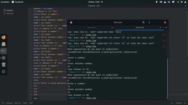 Simple math calculator in Lua смотреть онлайн