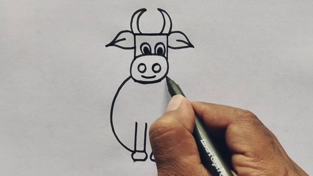 How to draw Cow from number 5 | Easy Cow drawing for beginners | number drawing смотреть онлайн