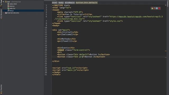 Vuejs #5 - Methods and events 1 смотреть онлайн