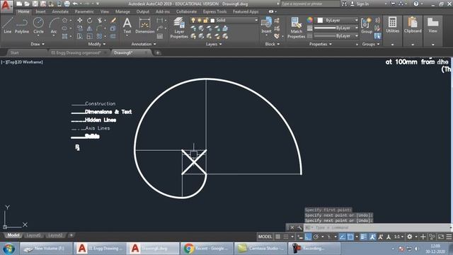 Involute of a Square | Winding / Unwinding | Engineering Graphics with AutoCAD смотреть онлайн