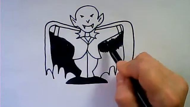 Как нарисовать мультяшного ВАМПИРА /Хэллоуин смотреть онлайн