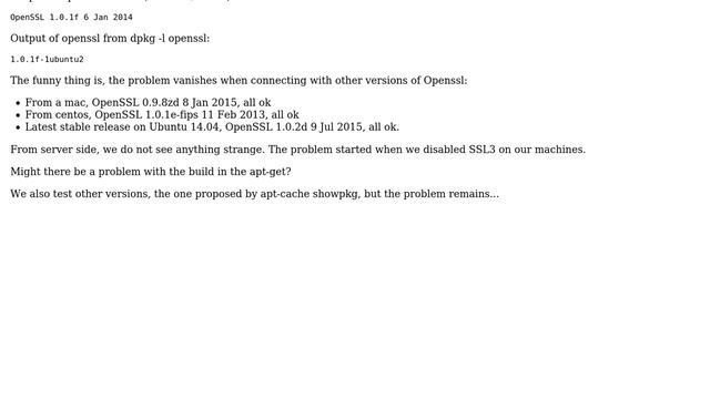 openssl/curl error: SSL23_GET_SERVER_HELLO:tlsv1 alert internal error смотреть онлайн