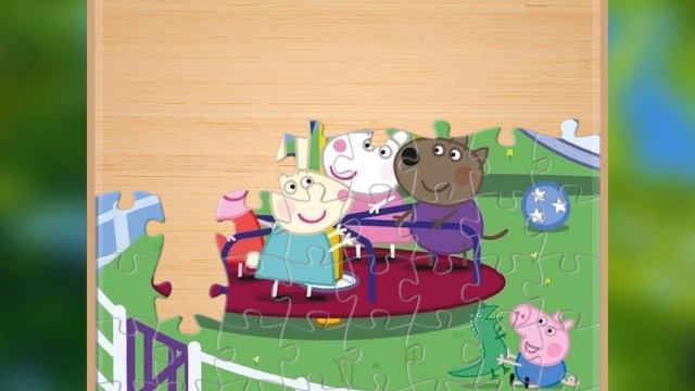Peppa and George Rebecca Rabbit Suzy Sheep Play at Playground | Collecting Puzzle Peppa Pig For Kid смотреть онлайн