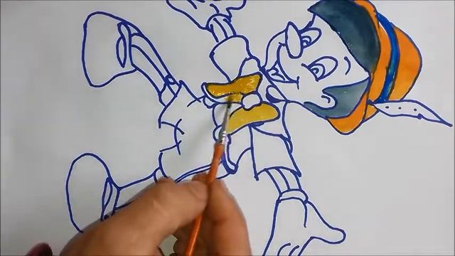 рисуем картину Буратино -WE PAINT PINOCIO смотреть онлайн