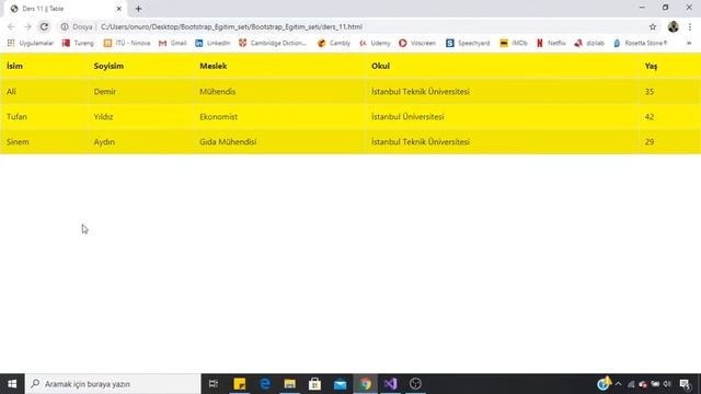 Bootstrap Dersleri -11- Table смотреть онлайн