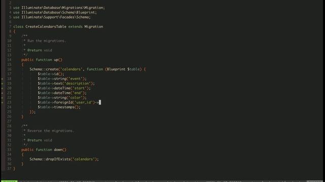 CALENDARIO EN LARAVEL 8, ADMINLTE, VUETIFY-CALENDAR Y VUE (Creando y Ejecutando la Migración) смотреть онлайн