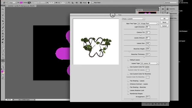 Photoshop CC -- Trees and custom shapes tutorial смотреть онлайн