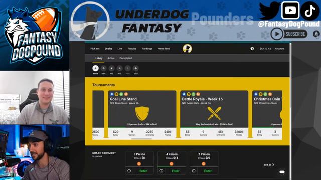 Battle Royale + Christmas Coin Toss w. John Kuruc | Underdog Fantasy NFL смотреть онлайн