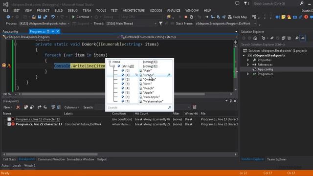 Debugging with Breakpoints in Visual Studio смотреть онлайн