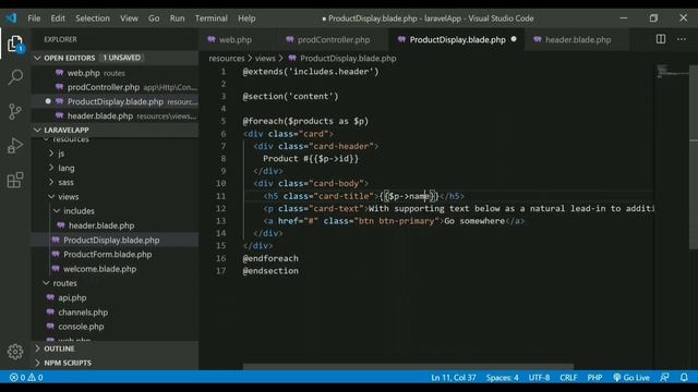 Laravel CRUD: Fetch & Display Data using Resource Controller with Eloquent Model | CRUD in Laravel смотреть онлайн