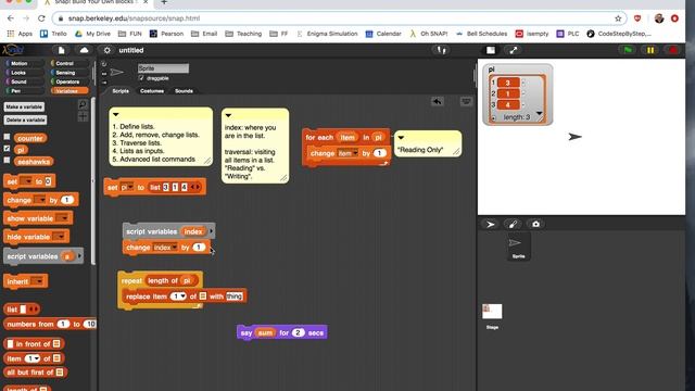 SNAP Lesson - Lists And List Traversal